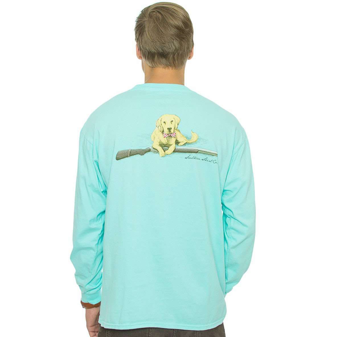 Retriever Long Sleeve Tee in Ocean Blue by The Southern Shirt Co. - Country Club Prep