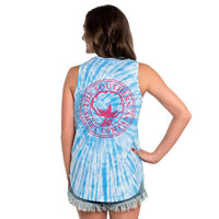 Salt Washed Tie Dye Tank in Little Boy Blue by The Southern Shirt Co. - Country Club Prep