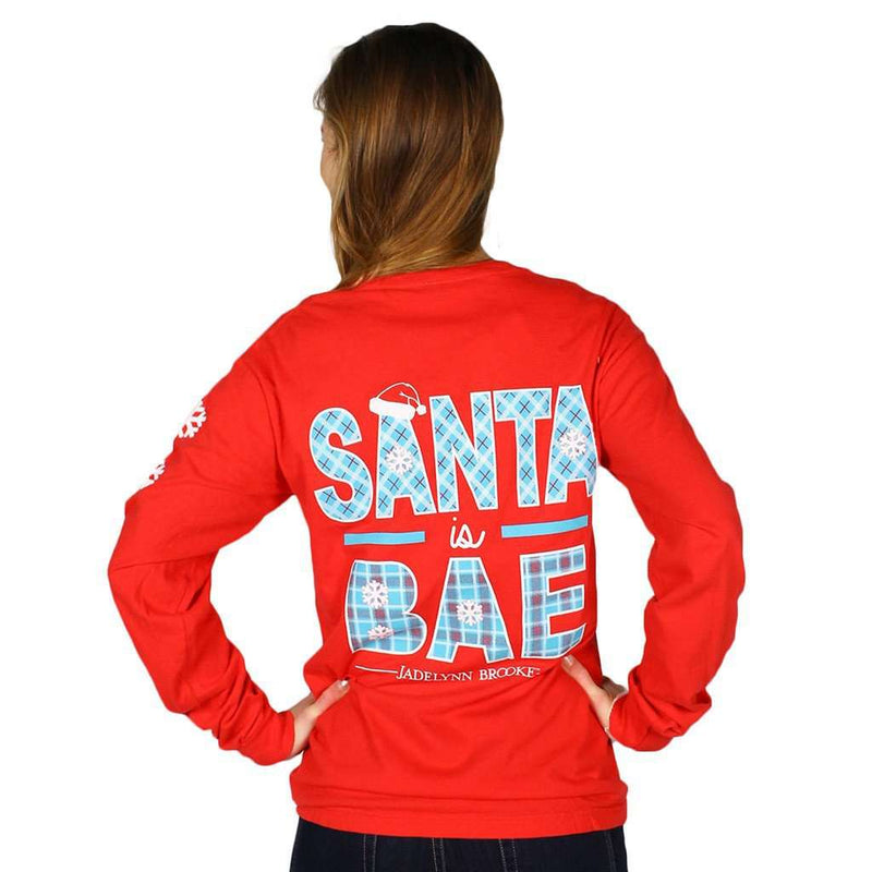 Santa is Bae Longsleeve Tee Shirt in Red by Jadelynn Brooke - Country Club Prep