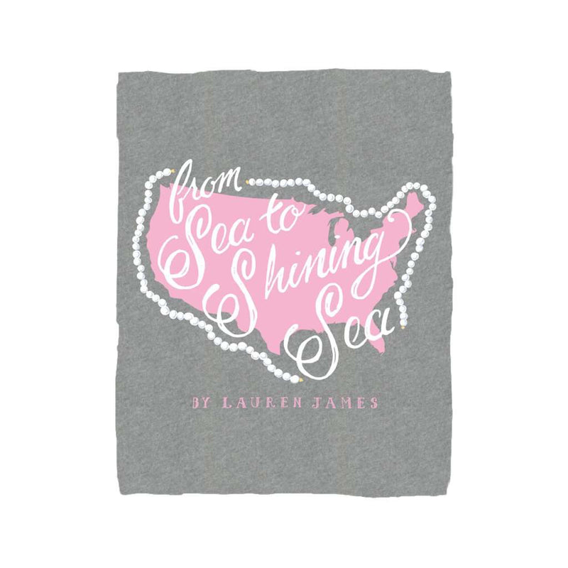 Sea to Shining Sea Long Sleeve Tee in Dark Heather Grey by Lauren James - Country Club Prep