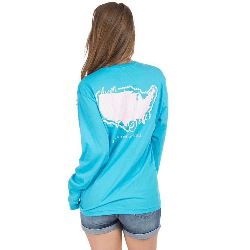 Sea to Shining Sea Long Sleeve Tee in Glacier Blue by Lauren James - Country Club Prep