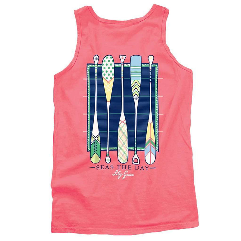 Seas The Day Oars Tank Top in Watermelon by Lily Grace - Country Club Prep