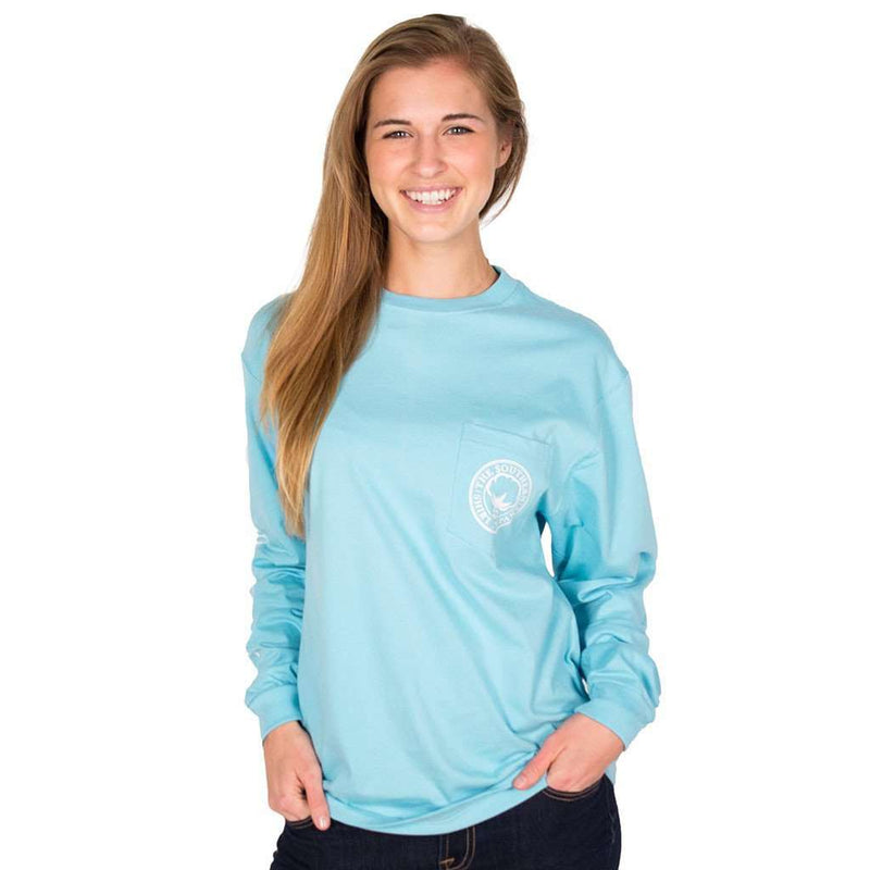 Seaside Logo Long Sleeve Tee in Atlas Blue by The Southern Shirt Co. - Country Club Prep