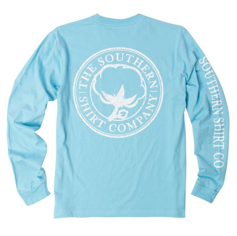 Seaside Logo Long Sleeve Tee in Atlas Blue by The Southern Shirt Co. - Country Club Prep