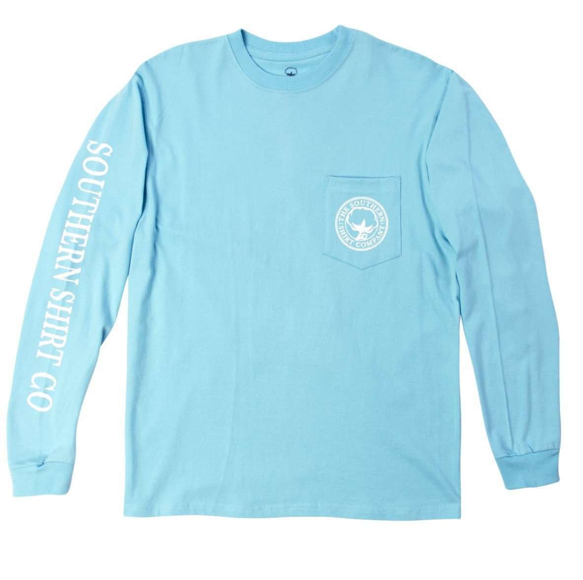 Seaside Logo Long Sleeve Tee in Atlas Blue by The Southern Shirt Co. - Country Club Prep