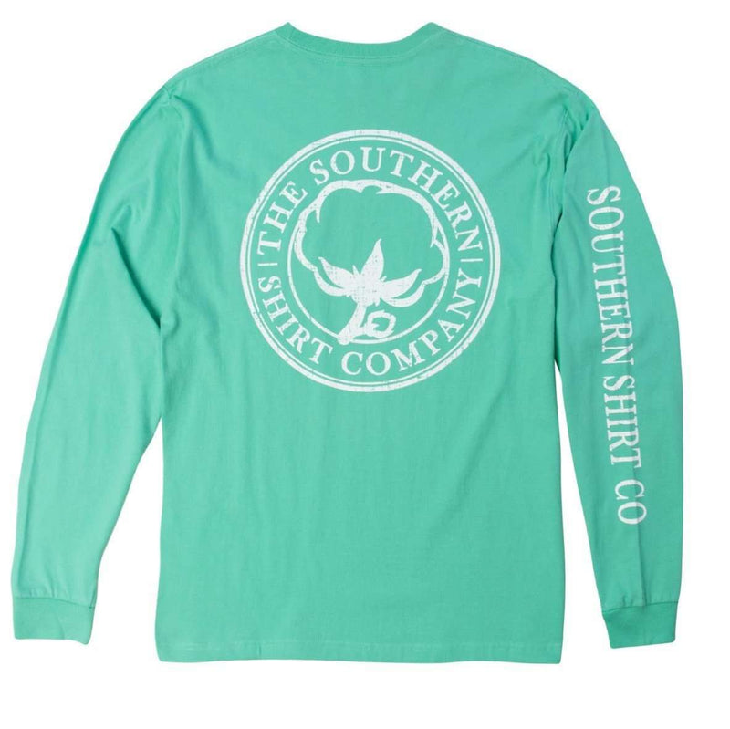 Seaside Logo Long Sleeve Tee in Florida Keys Green by The Southern Shirt Co. - Country Club Prep