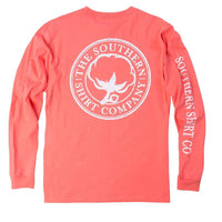 Seaside Logo Long Sleeve Tee in Georgia Peach by The Southern Shirt Co. - Country Club Prep