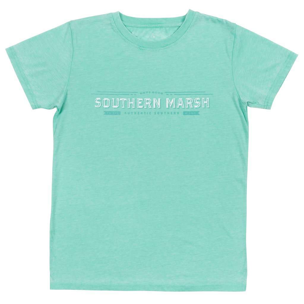 SEAWASH™ Rustic Trademark Crewneck Tee in Mint by Southern Marsh - Country Club Prep