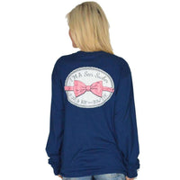 Seersucker for a Boy Long Sleeve Tee in Estate Blue by Lauren James - Country Club Prep