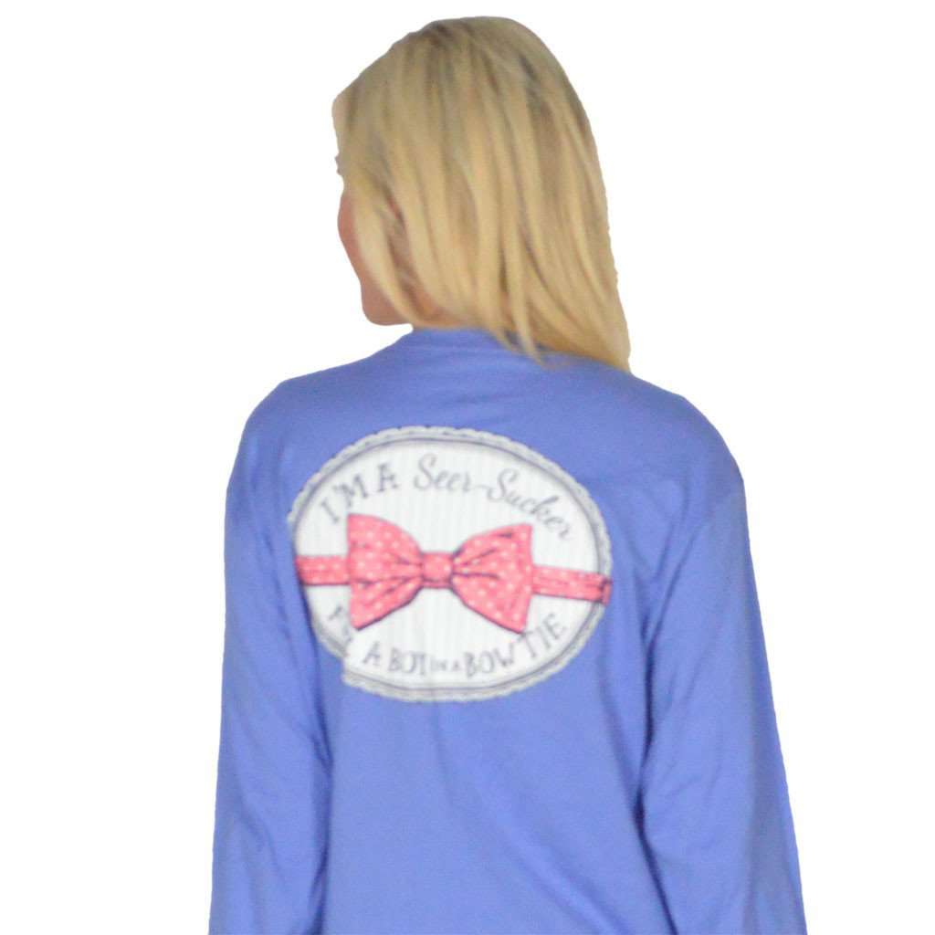 Seersucker for a Boy Long Sleeve Tee in Periwinkle Blue by Lauren James - Country Club Prep