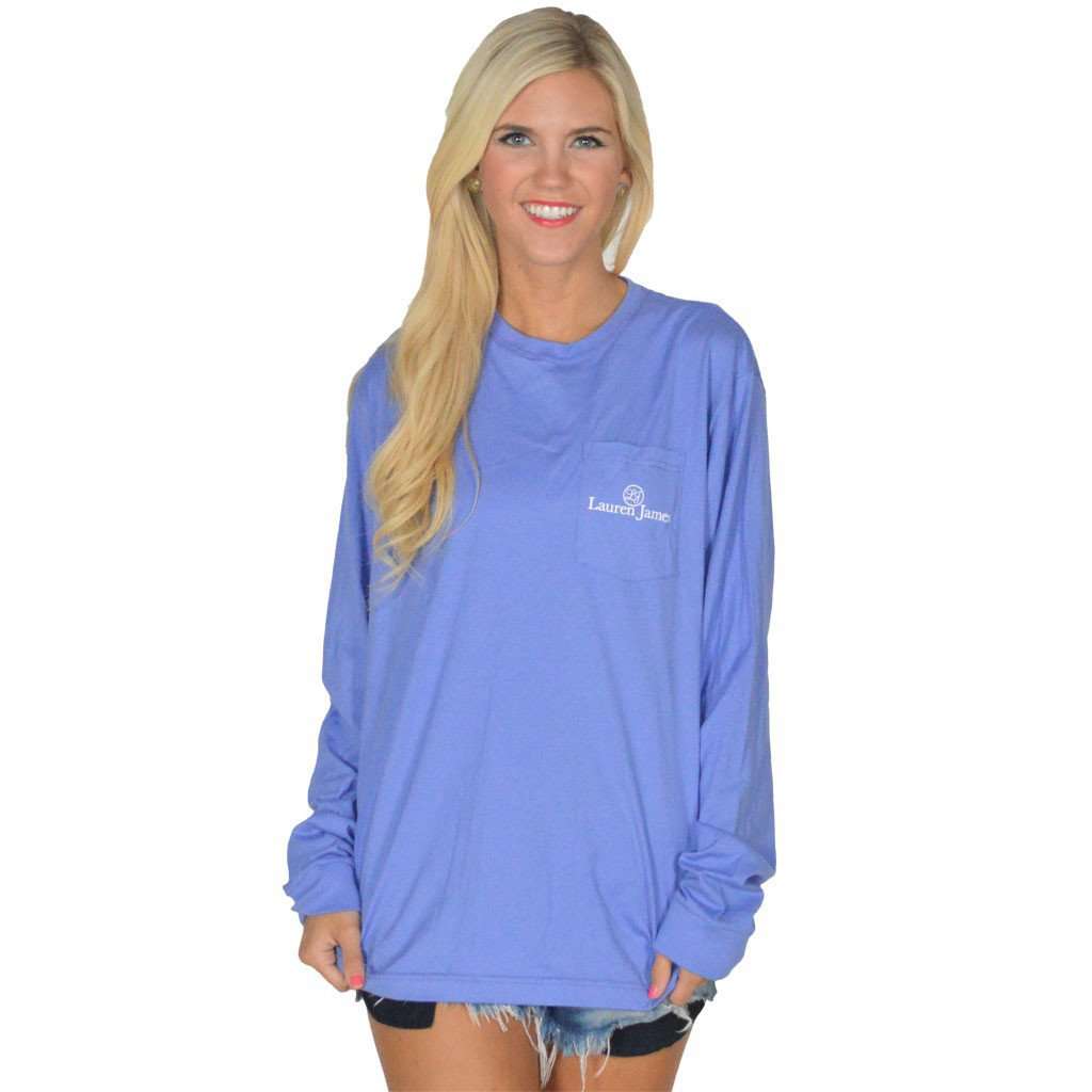 Seersucker for a Boy Long Sleeve Tee in Periwinkle Blue by Lauren James - Country Club Prep