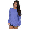 Seersucker for a Boy Long Sleeve Tee in Periwinkle with Blue Bow by Lauren James - Country Club Prep