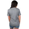 Short Sleeve Henley Tee in Dark Heather Grey by Lauren James - Country Club Prep