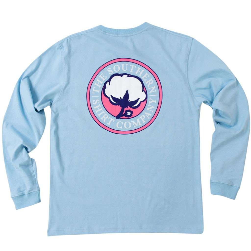 Sig Logo Long Sleeve Tee Shirt in Placid Blue by The Southern Shirt Co. - Country Club Prep