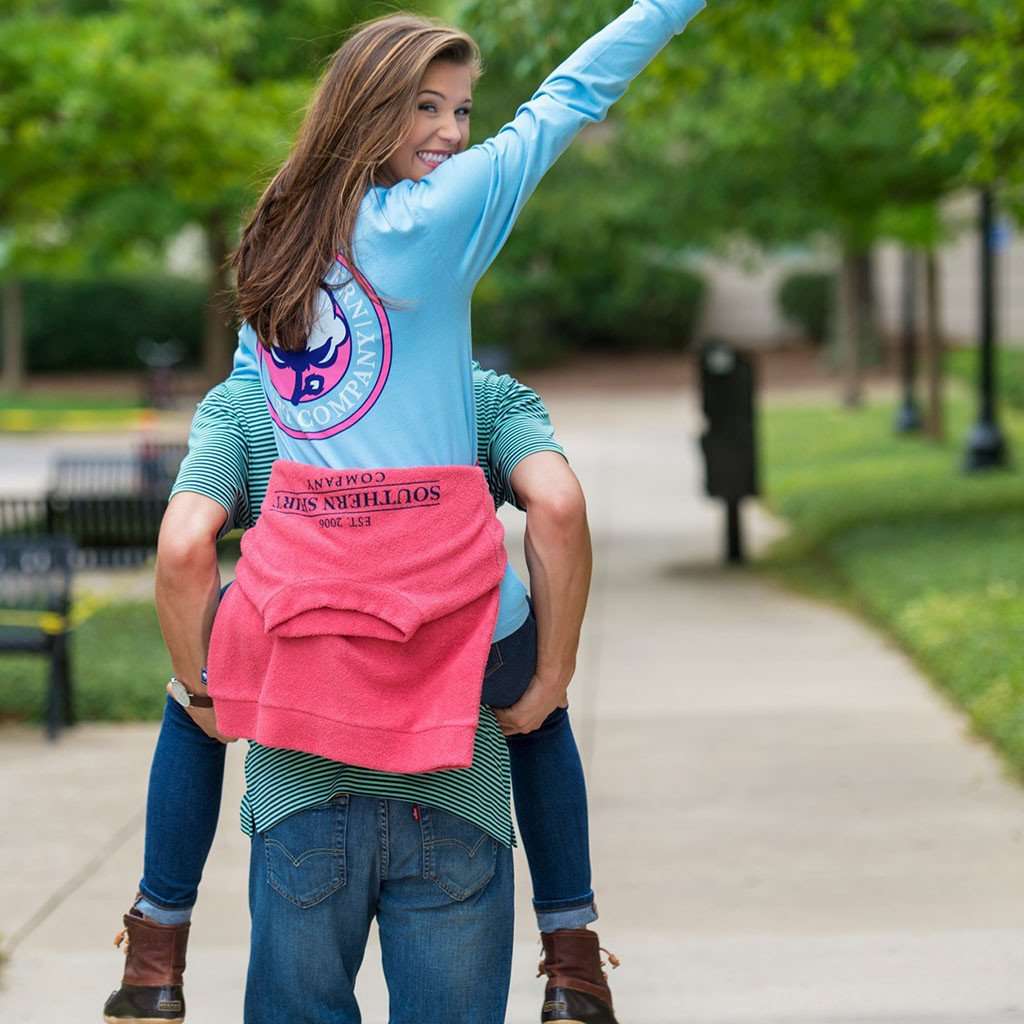 Sig Logo Long Sleeve Tee Shirt in Placid Blue by The Southern Shirt Co. - Country Club Prep