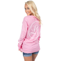 Signature Long Sleeve Print Tee in Candy Pink by Lauren James - Country Club Prep