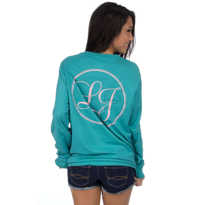 Signature Long Sleeve Print Tee in Seafoam by Lauren James - Country Club Prep