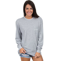 South Carolina Line Art Long Sleeve Tee in Heather Grey by Lauren James - Country Club Prep