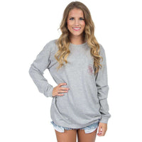 South Carolina Long Sleeve Stadium Tee in Heather Grey by Lauren James - Country Club Prep