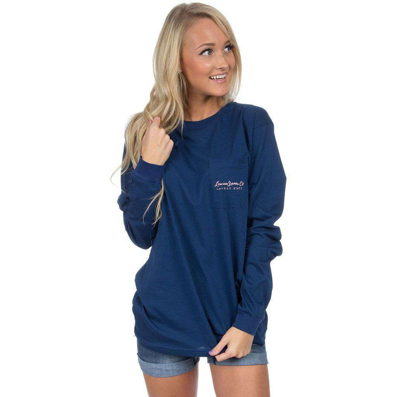 South Carolina Love Long Sleeve Tee in Navy by Lauren James - Country Club Prep