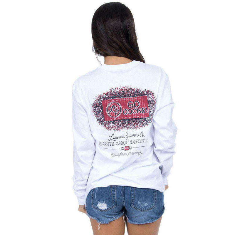 South Carolina Perfect Pairing Long Sleeve Tee in White by Lauren James - Country Club Prep