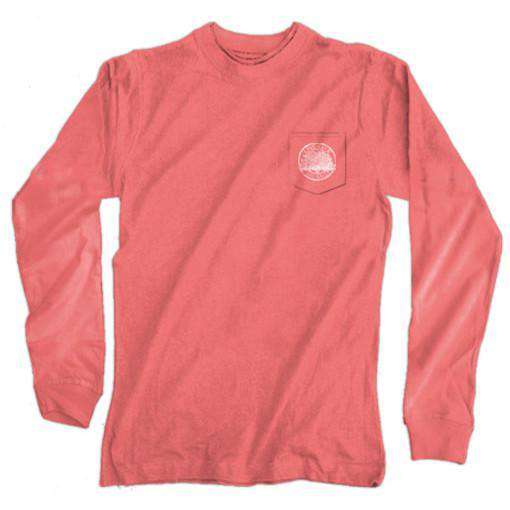 Southern as a Georgia Peach Long Sleeve Tee in Watermelon by Live Oak - Country Club Prep