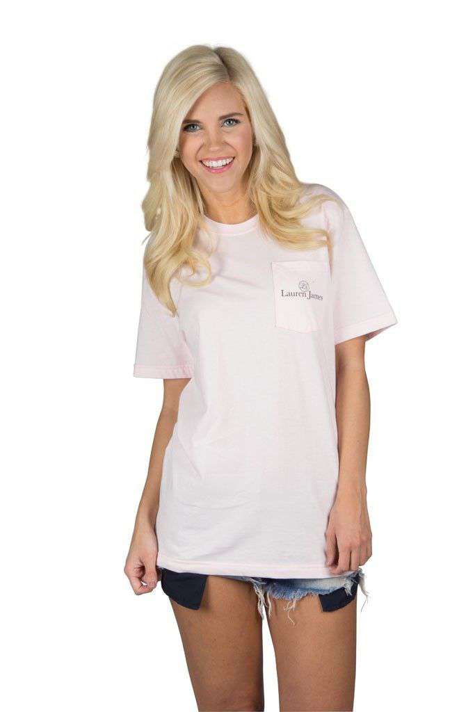 Southern as Seersucker Pocket Tee in Pink by Lauren James - Country Club Prep