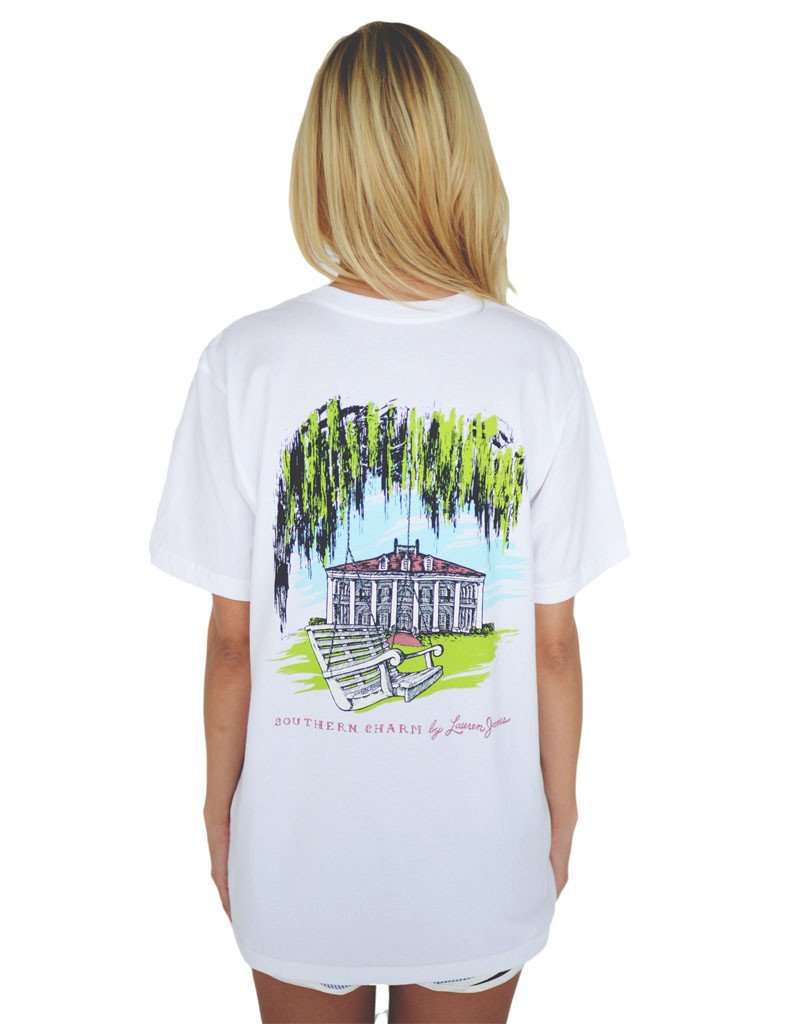 Southern Charm Tee in White by Lauren James - Country Club Prep