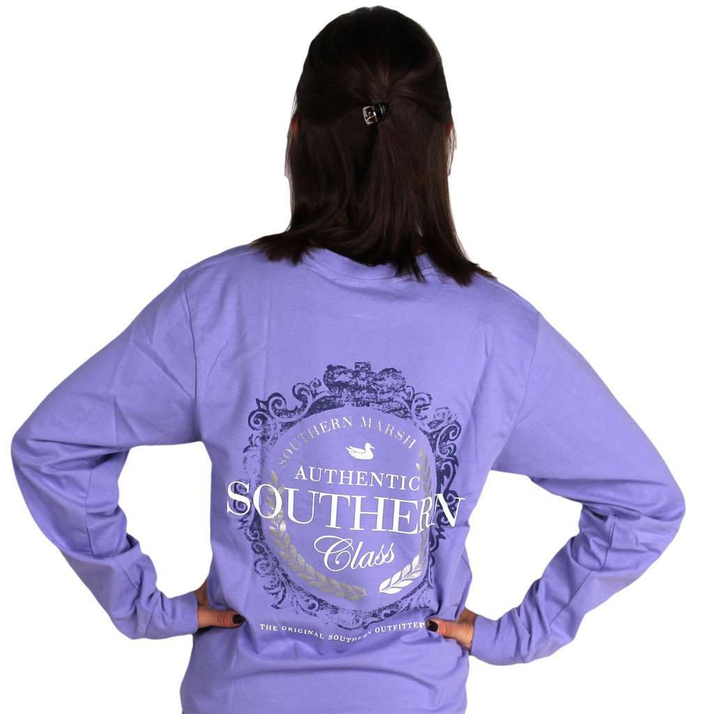 Southern Class LONG SLEEVE Tee in Lilac by Southern Marsh - Country Club Prep