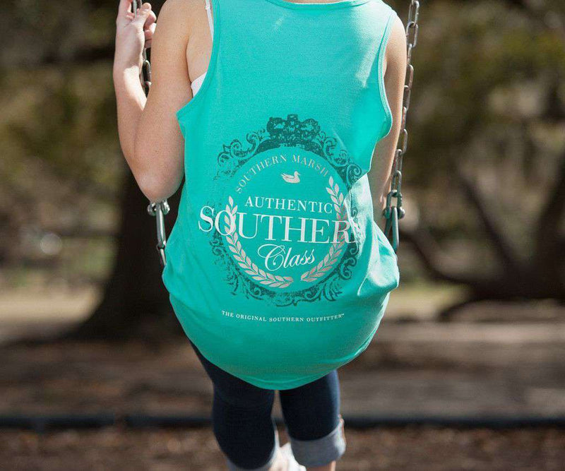 Southern Class Tank in Jockey Green by Southern Marsh - Country Club Prep