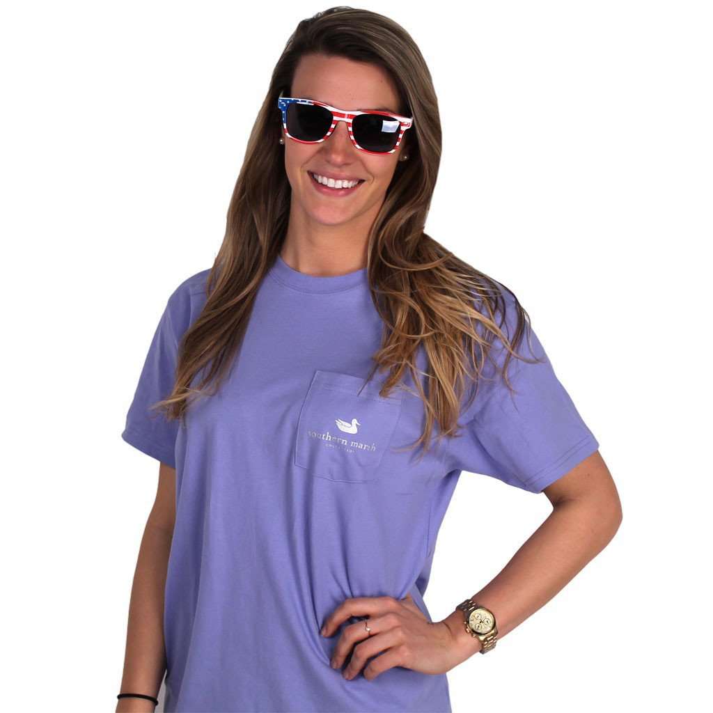 Southern Class Tee in Lilac Purple by Southern Marsh - Country Club Prep