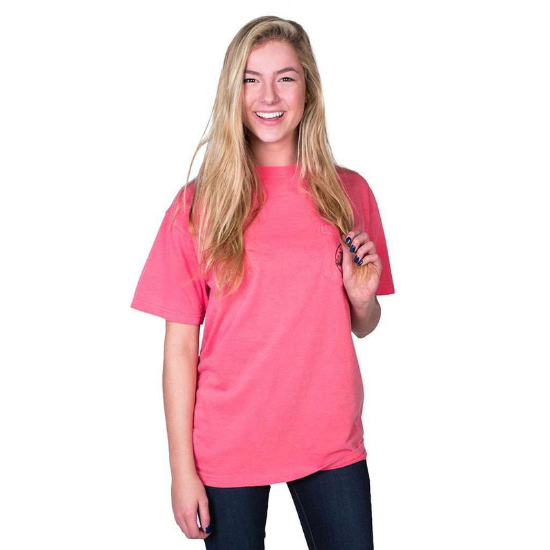 Southern Essentials "Beach Weekend" Short Sleeve Tee in Watermelon by Live Oak - Country Club Prep