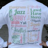 Southern Sayings Long Sleeve Tee in White by Lauren James - Country Club Prep