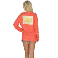 Southern Squeeze Long Sleeve Tee in Coral Red by Lauren James - Country Club Prep