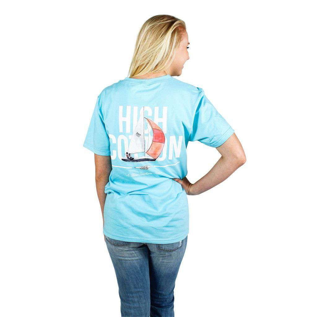 Spinnaker Pocket Tee in Turquoise by High Cotton - Country Club Prep