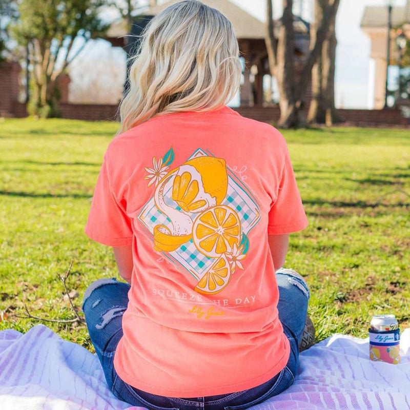 Squeeze the Day Tee in Neon Red Orange by Lily Grace - Country Club Prep