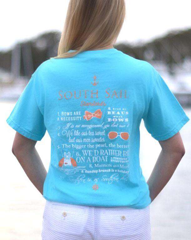Standards Tee in Tiffany Blue by South Sail - Country Club Prep