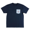 Stewart Seersucker Pocket Tee in Navy w/ Blue by Southern Marsh - Country Club Prep