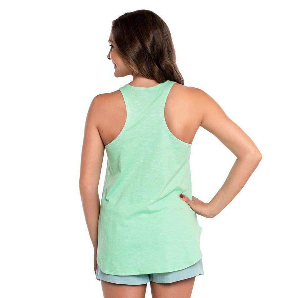 Striped Hi-Neck Tank Top in Spring Bud by The Southern Shirt Co. - Country Club Prep