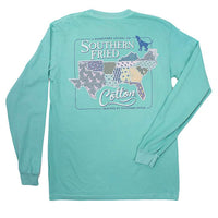 Sucker For The South Long Sleeve Tee Shirt in Chalky Mint by Southern Fried Cotton - Country Club Prep