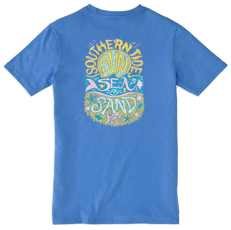 Sun, Sea & Sand Tee in Blue Stream by Southern Tide - Country Club Prep