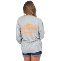 Tennessee Long Sleeve Stadium Tee in Heather Grey by Lauren James - Country Club Prep