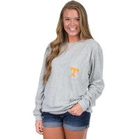 Tennessee Long Sleeve Stadium Tee in Heather Grey by Lauren James - Country Club Prep