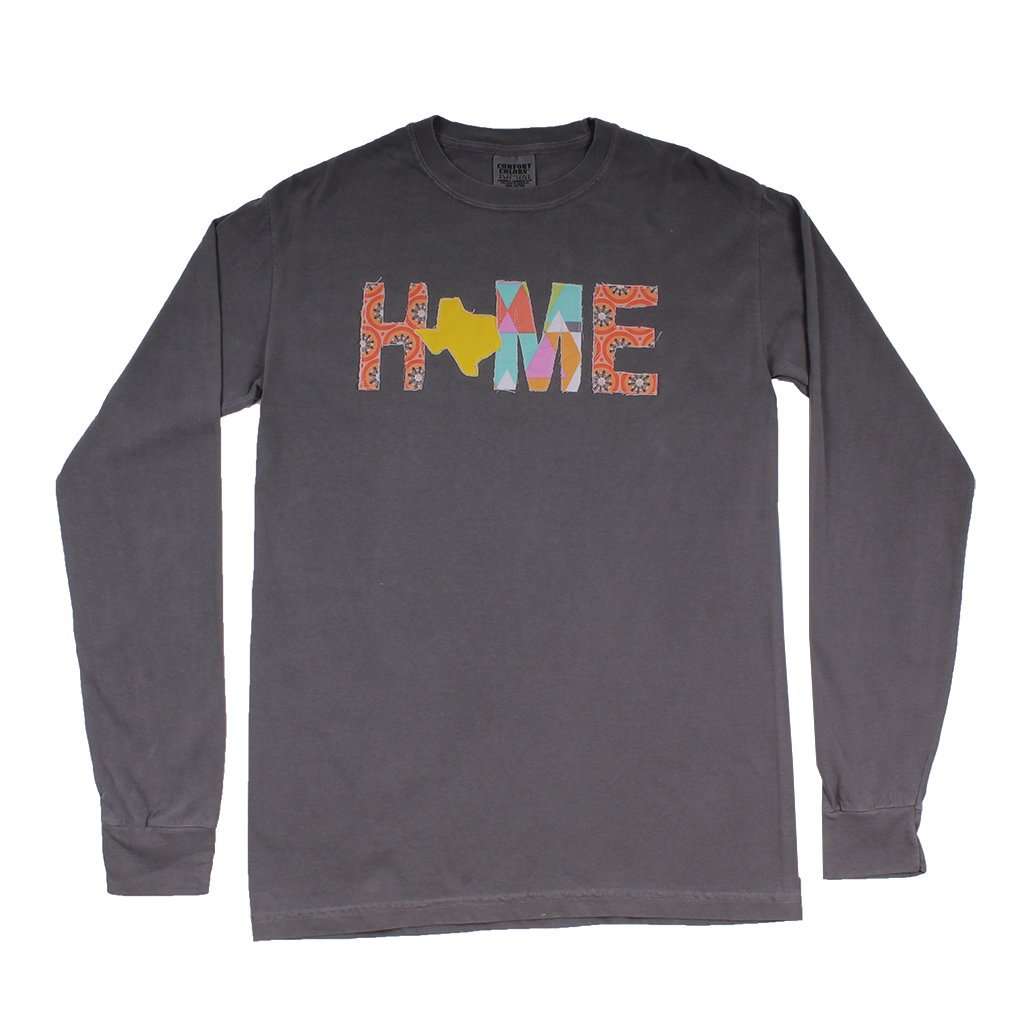 Texas Home Long Sleeve Tee in Gray by Southern Roots - Country Club Prep