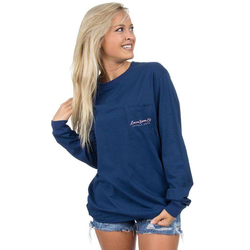 Texas Love Long Sleeve Tee in Navy by Lauren James - Country Club Prep