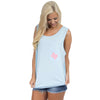Texas Lovely State Pocket Tank Top in Blue by Lauren James - Country Club Prep