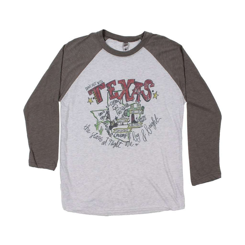 Texas Roadmap Raglan Tee Shirt by Southern Roots - Country Club Prep