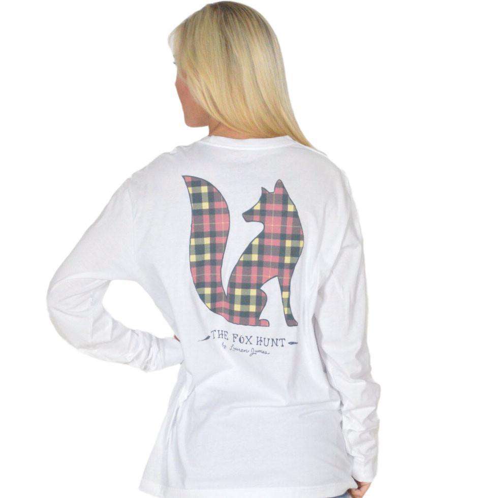 The Fox Hunt Long Sleeve Tee in White by Lauren James - Country Club Prep