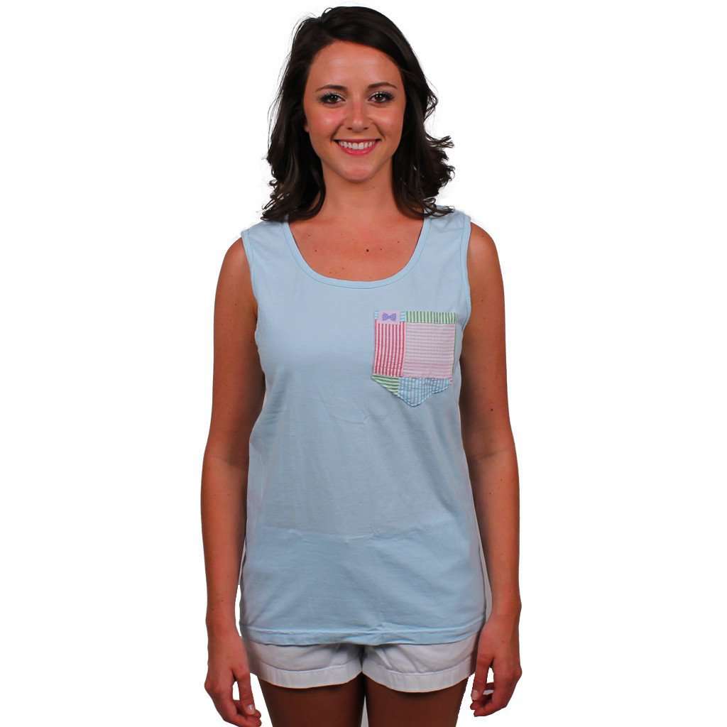 The Josh Unisex Tank Top in Southern Sky Light Blue by the Frat Collection - Country Club Prep