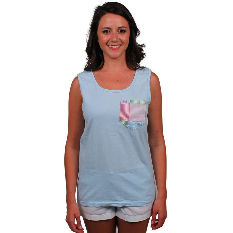 The Josh Unisex Tank Top in Southern Sky Light Blue by the Frat Collection - Country Club Prep